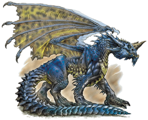 Un dragon bleu